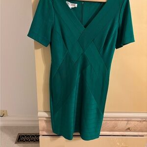 Kay Unger Teal Mini Dress